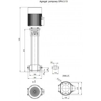 Pompa pionowa OPA 3.13.1.1130.5.107.1 Hydro-Vacuum