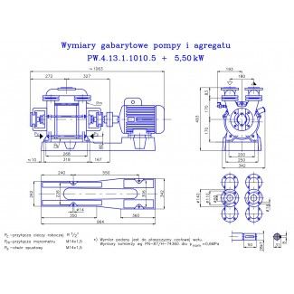 Pompa próżniowa PW 4.13.1.1010.5.106.1 z silnikiem 5,5kw Hydro-Vacuum