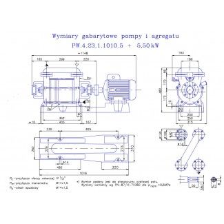 Pompa próżniowa PW 4.23.1.1010.5.107.1 z silnikiem 5,5kw Hydro-Vacuum