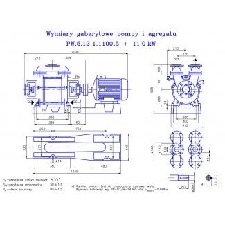 Pompa próżniowa PW 5.12.1.1010.5.102.1 z silnikiem 11kw Hydro-Vacuum