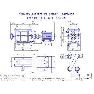 Pompa próżniowa PW 5.21.1.1010.5.100.1 z silnikiem 5,5kw Hydro-Vacuum