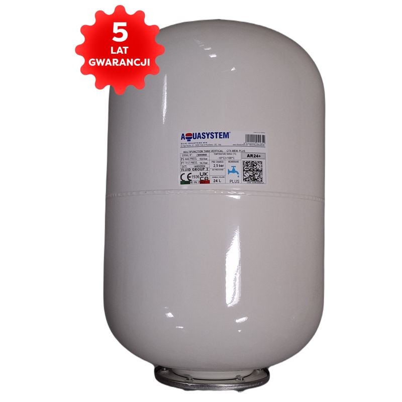 Zbiornik hydroforowy membranowy pionowy AR24+ AQUASYSTEM 24L
