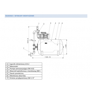 Automat wodociągowy ASG.5.10.2 z pompą SM 4.02 1,5kw/400V HYDRO-VACUUM