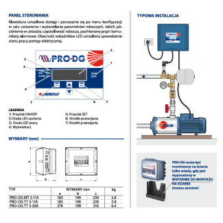 FALOWNIK PRO-DG MT2 11A do pomp głębinowych 400V Pedrollo