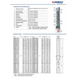 Pompa głębinowa 6ST 30/4 Pedrollo z silnikiem olejowym 6PD