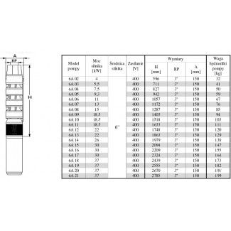 Pompa głębinowa BELARDI 6A10 18,5kw/400V OMNIGENA